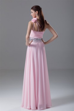 A-Line One-Shoulder Pleats Chiffon Prom/Formal Evening Dresses 02020626