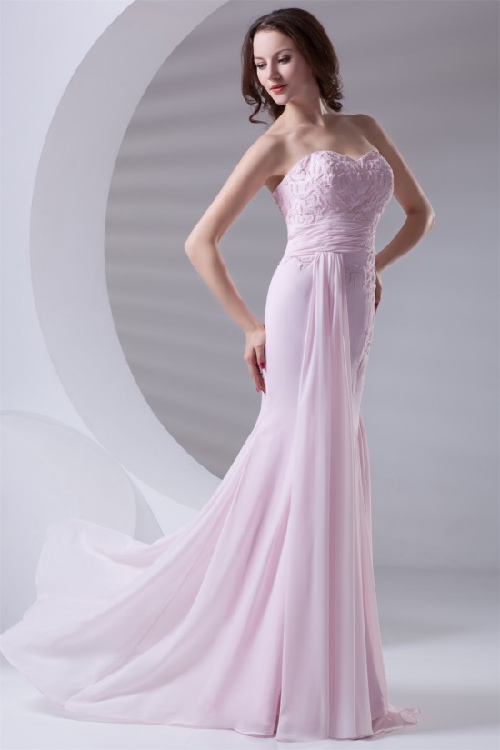 Trumpet/Mermaid Chiffon Elastic Woven Satin Prom/Formal Evening Dresses 02020628 Trumpet/Mermaid Chiffon Elastic Woven Satin Prom/Formal Evening Dresses 02020628