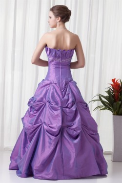 A-Line Sleeveless Taffeta Floor-Length Strapless Prom/Formal Evening Dresses 02020632