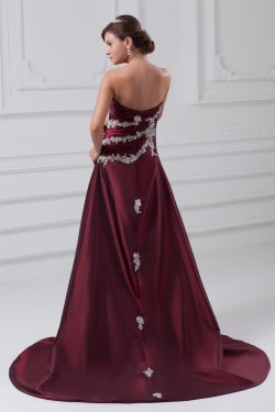 A-Line Strapless Sleeveless Sequins Taffeta Prom/Formal Evening Dresses 02020635