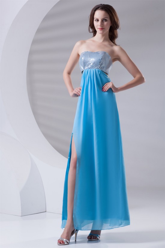 Ankle-Length Strapless A-Line Sleeveless Prom/Formal Evening Dresses 02020644