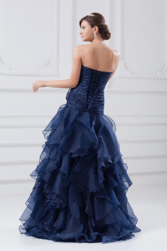 Asymmetrical A-Line Satin Organza Strapless Prom/Formal Evening Dresses 02020645 Asymmetrical A-Line Satin Organza Strapless Prom/Formal Evening Dresses 02020645