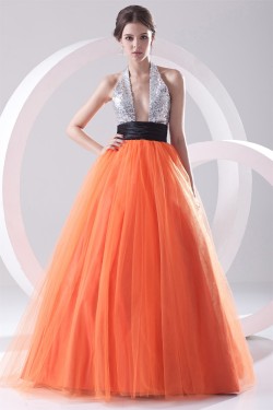 Ball Gown Sleeveless Floor-Length Halter Prom/Formal Evening Dresses 02020650