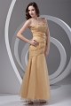 Beading Ankle-Length Satin Netting Sleeveless Prom/Formal Evening Dresses 02020655