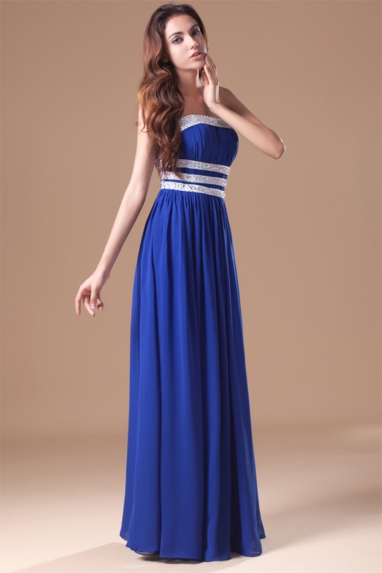 Beading Chiffon Silk like Satin Floor-Length Prom/Formal Evening Dresses 02020656