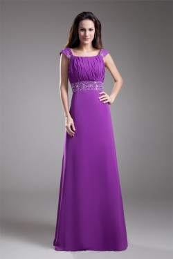 A-Line Beading Floor-Length Chiffon Elastic Woven Satin Prom/Formal Evening Dresses 02020659