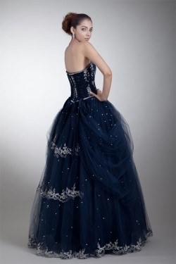 Beading Satin Net Sweetheart Ball Gown Sleeveless Prom/Formal Evening Dresses 02020663