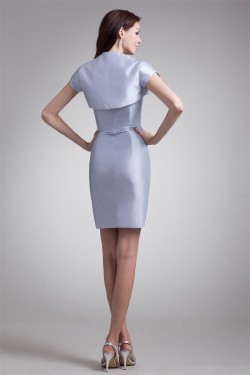 Beading Scoop Sleeveless Sheath/Column Evening Mother of The Bride Dresses with A Jacket 02020664
