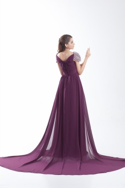 Beading Sheath/Column Chiffon Prom/Formal Evening Dresses 02020665