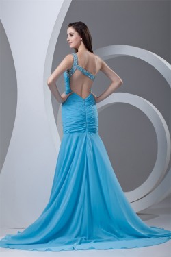 Beading One-Shoulder Sleeveless Chiffon Prom/Formal Evening Dresses 02020668