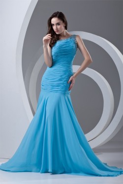 Beading One-Shoulder Sleeveless Chiffon Prom/Formal Evening Dresses 02020668