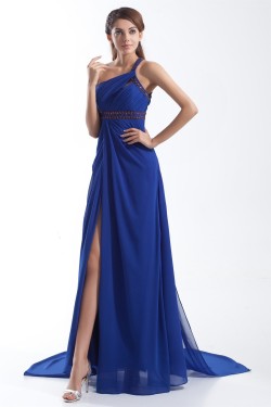 Beading Sheath/Column Sleeveless One-Shoulder Prom/Formal Evening Dresses 02020669