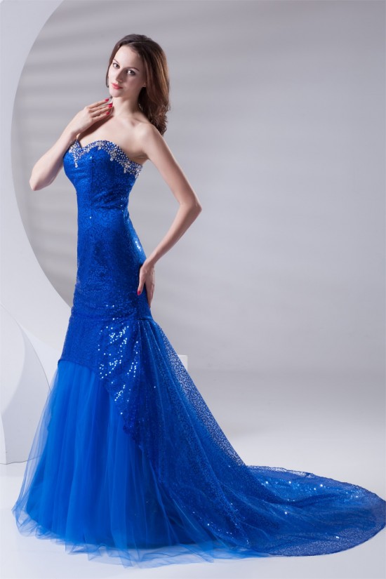 Beading Sleeveless Mermaid/Trumpet Sweetheart Sequins Prom/Formal Evening Dresses 02020675