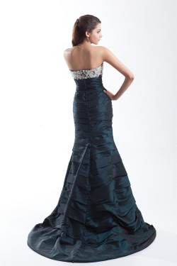 Trumpet/Mermaid Beading Sleeveless Taffeta Soft Sweetheart Prom/Formal Evening Dresses 02020677