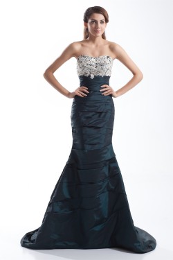 Trumpet/Mermaid Beading Sleeveless Taffeta Soft Sweetheart Prom/Formal Evening Dresses 02020677
