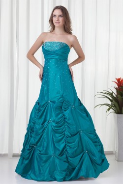 Beading Strapless A-Line Sleeveless Floor-Length Prom/Formal Evening Dresses 02020679