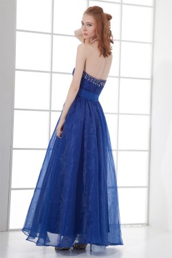 Beading Sweetheart Ankle-Length A-Line Satin Organza Prom/Formal Evening Dresses 02020683