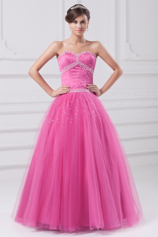 Beading Sweetheart Satin Net Ball Gown Floor-Length Prom/Formal Evening Dresses 02020685 Beading Sweetheart Satin Net Ball Gown Floor-Length Prom/Formal Evening Dresses 02020685