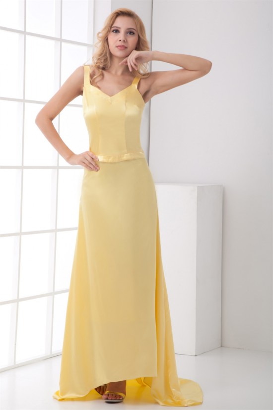 Brush Sweep Train A-Line V-Neck Criss Cross Prom/Formal Evening Dresses 02020687 Brush Sweep Train A-Line V-Neck Criss Cross Prom/Formal Evening Dresses 02020687