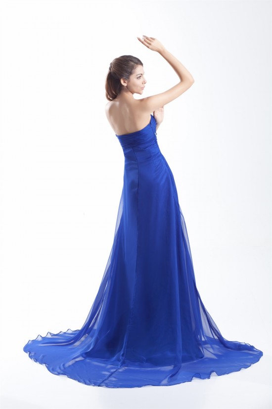 Brush Sweep Train Chiffon Long Blue Prom/Formal Evening Dresses 02020688 Brush Sweep Train Chiffon Long Blue Prom/Formal Evening Dresses 02020688