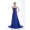 Brush Sweep Train Chiffon Long Blue Prom/Formal Evening Dresses 02020688