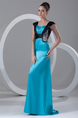 Brush Sweep Train Sleeveless Straps Sheath/Column Prom/Formal Evening Dresses 02020692