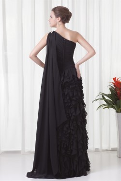 Cascading Ruffles Brush Sweep Train Sheath/Column Prom/Formal Evening Dresses 02020695