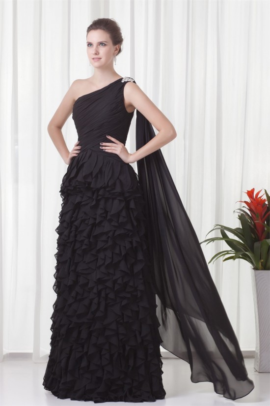 Cascading Ruffles Brush Sweep Train Sheath/Column Prom/Formal Evening Dresses 02020695 Cascading Ruffles Brush Sweep Train Sheath/Column Prom/Formal Evening Dresses 02020695