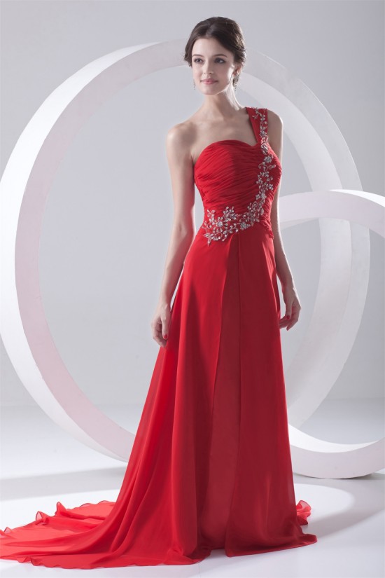 A-Line Beading One-Shoulder Long Red Prom/Formal Evening Dresses 02020696 A-Line Beading One-Shoulder Long Red Prom/Formal Evening Dresses 02020696