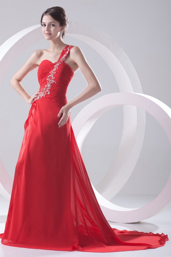 A-Line Beading One-Shoulder Long Red Prom/Formal Evening Dresses 02020696 A-Line Beading One-Shoulder Long Red Prom/Formal Evening Dresses 02020696