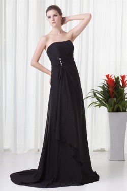 Chiffon Brush Sweep Train Prom/Formal Evening Bridesmaid Dresses 02020702