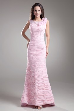 Chiffon Organza Silk like Satin Handmade Flowers Prom/Formal Evening Dresses 02020709