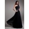 A-Line One-Shoulder Beaded Black Floor-Length Prom/Formal Evening Dresses 02020714
