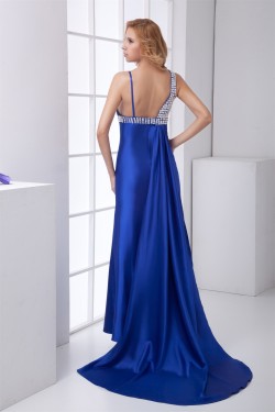 Elastic Woven Satin Beading Asymmetrical Prom/Formal Evening Dresses 02020718