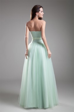 A-Line Elastic Woven Satin Fine Netting Prom/Formal Evening Dresses 02020720