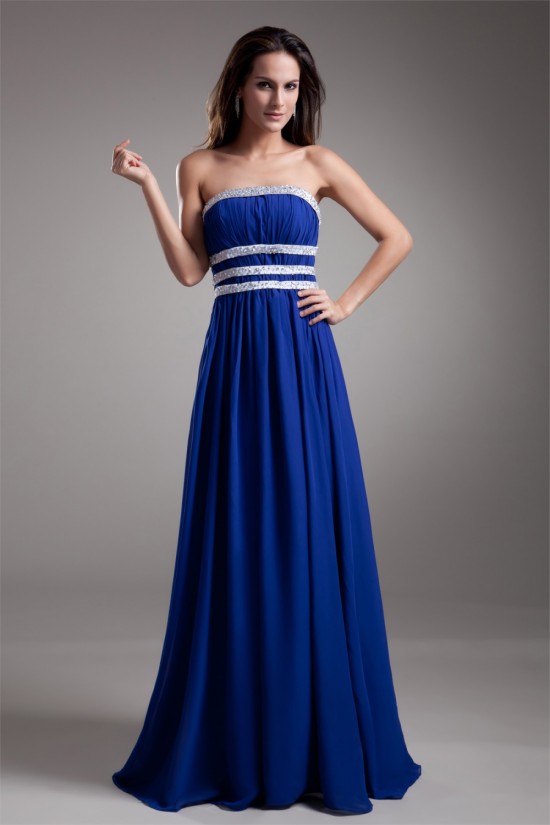 Floor-Length A-Line Strapless Chiffon Silk like Satin Prom/Formal Evening Dresses 02020729 Floor-Length A-Line Strapless Chiffon Silk like Satin Prom/Formal Evening Dresses 02020729