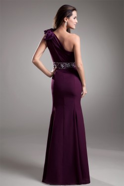 Trumpet/Mermaid Beading One-Shoulder Chiffon Prom/Formal Evening Dresses 02020730