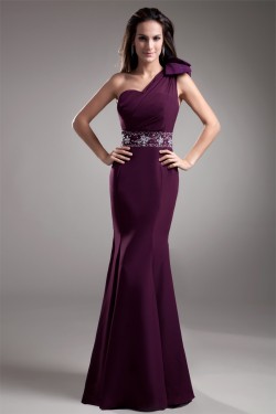 Trumpet/Mermaid Beading One-Shoulder Chiffon Prom/Formal Evening Dresses 02020730