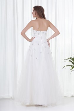 Floor-Length Beading Satin Netting Strapless Prom/Formal Evening Dresses 02020731