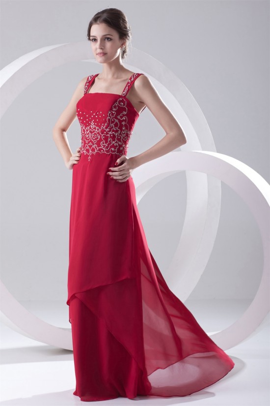 Floor-Length Beading Sleeveless Square Chiffon Prom/Formal Evening Dresses 02020734 Floor-Length Beading Sleeveless Square Chiffon Prom/Formal Evening Dresses 02020734