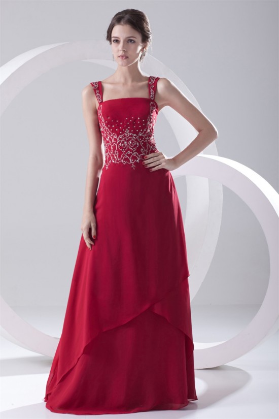 Floor-Length Beading Sleeveless Square Chiffon Prom/Formal Evening Dresses 02020734 Floor-Length Beading Sleeveless Square Chiffon Prom/Formal Evening Dresses 02020734