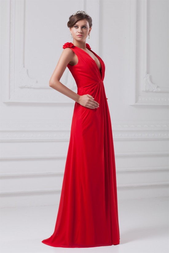 Floor-Length Chiffon Long Red Prom/Formal Evening Dresses 02020736 Floor-Length Chiffon Long Red Prom/Formal Evening Dresses 02020736