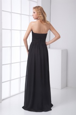 Elegant Floor-Length Chiffon Lace Long Black Prom/Formal Evening Bridesmaid Dresses 02020738