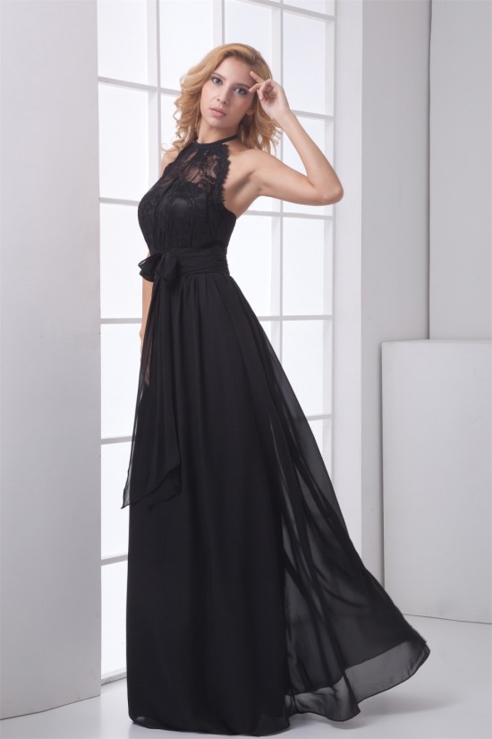 Elegant Floor-Length Chiffon Lace Long Black Prom/Formal Evening Bridesmaid Dresses 02020738 Elegant Floor-Length Chiffon Lace Long Black Prom/Formal Evening Bridesmaid Dresses 02020738