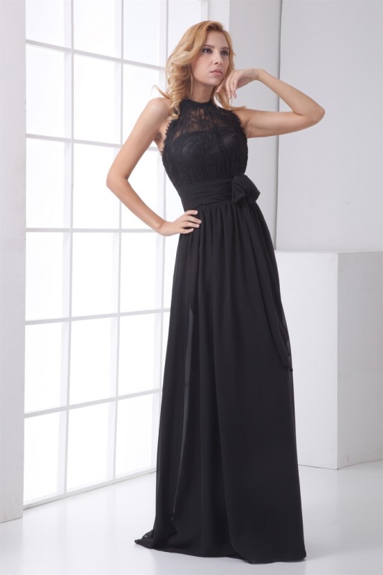 Elegant Floor-Length Chiffon Lace Long Black Prom/Formal Evening Bridesmaid Dresses 02020738 Elegant Floor-Length Chiffon Lace Long Black Prom/Formal Evening Bridesmaid Dresses 02020738