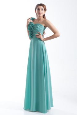 A-Line One-Shoulder Floor-Length Chiffon Prom/Formal Evening Bridesmaid Dresses 02020741