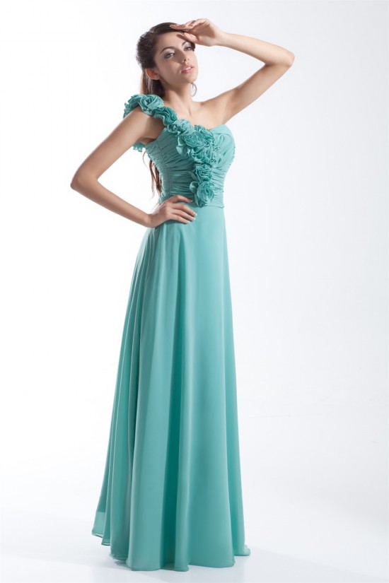 A-Line One-Shoulder Floor-Length Chiffon Prom/Formal Evening Bridesmaid Dresses 02020741 A-Line One-Shoulder Floor-Length Chiffon Prom/Formal Evening Bridesmaid Dresses 02020741
