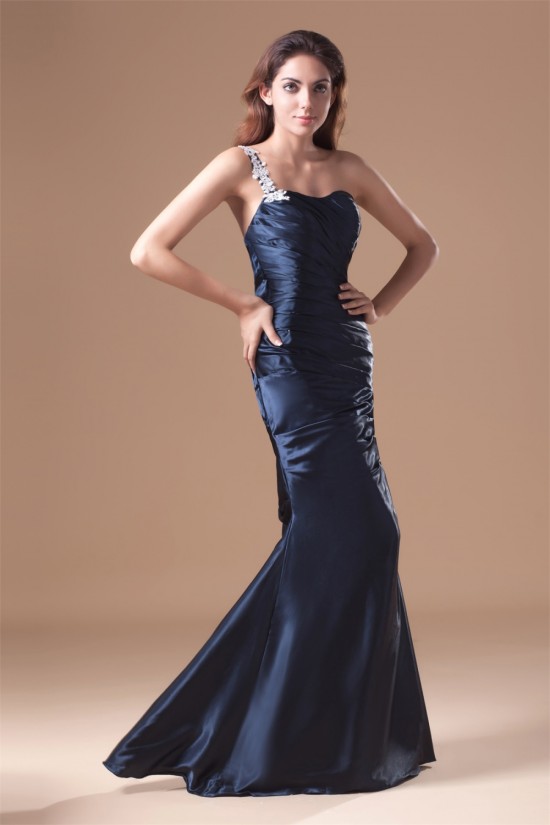 Floor-Length One-Shoulder Elastic Woven Satin Prom/Formal Evening Dresses 02020746 Floor-Length One-Shoulder Elastic Woven Satin Prom/Formal Evening Dresses 02020746