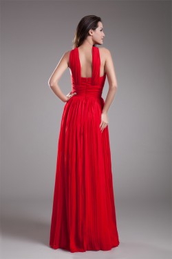 Floor-Length Pleats Sleeveless Halter Sheath/Column Prom/Formal Evening Dresses 02020748