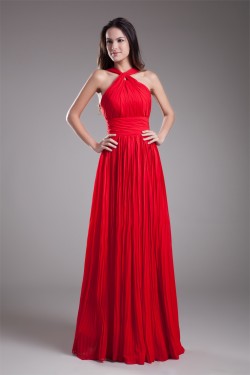 Floor-Length Pleats Sleeveless Halter Sheath/Column Prom/Formal Evening Dresses 02020748